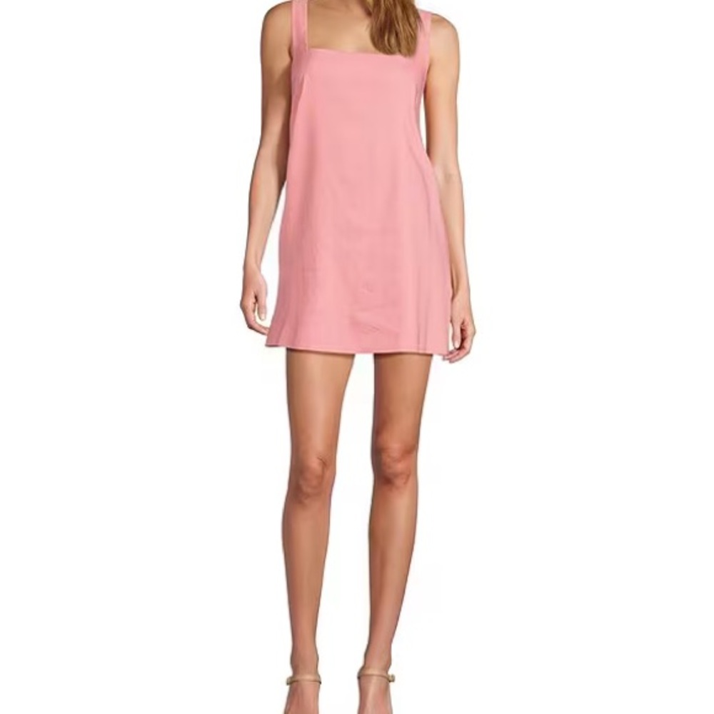 Antonio Melani Eliana Stretch Linen Blend Square Neck Sleeveless Shift Dress